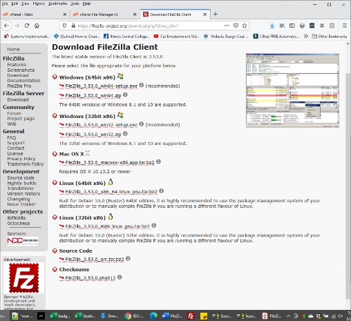 FileZilla site